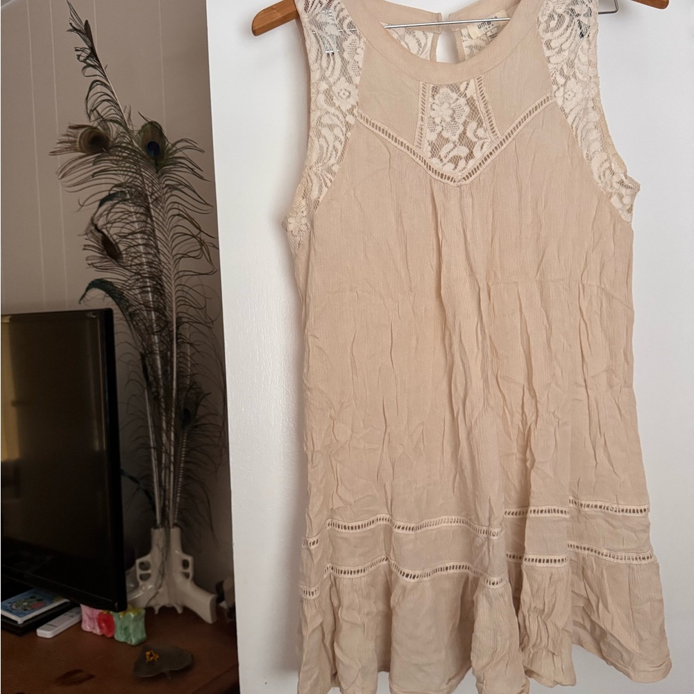 Umgee Cream Lace Detail Top